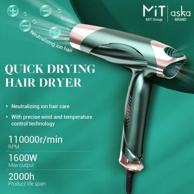 China Wholesale Custom Foldable 1600W Foldable Hair Dryer Ion Quick Drying Hair Dryer Neutralization For Travel Salon Household for sale