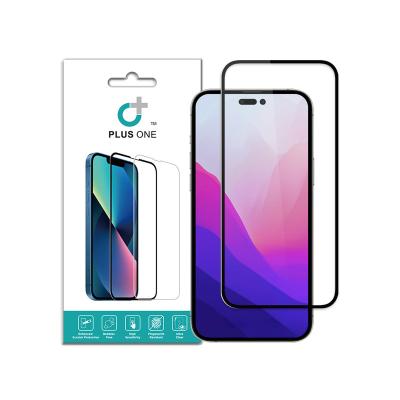 China Anti-scratch/anti shatterproof/bubble-free 2.5D printing full coverage silk tempered glass for iPhone 14 pro 6.1