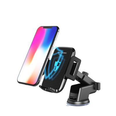 China Aucas Automatin Wireless Car Charger Fast Qi Wireless Charger Stand For Mobile Phone for sale