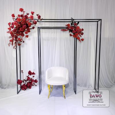 China Modern Newly Designed Elegant Rectangular Black Arch With Iron Bottom For Wedding Party Stage Decoration for sale