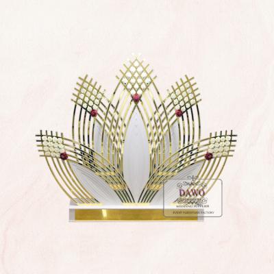 China Modern Romantic Lotus Shaped High Acrylic PVC Decoration Background Stands For Stage Wedding for sale