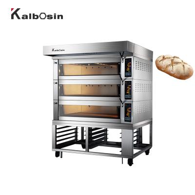 China Microcomputer Panel Food Machine Prepare To Ship Commercial Bread Baking French Baguette Bread Oven Price Equipment , Electric Cake Bakery Deck Oven for sale