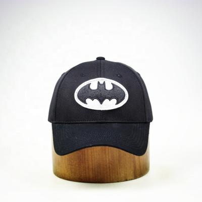 China COMMON hign quality batman PU  baseball cap ,custom 3D embroidery curved brim sports cap for sale