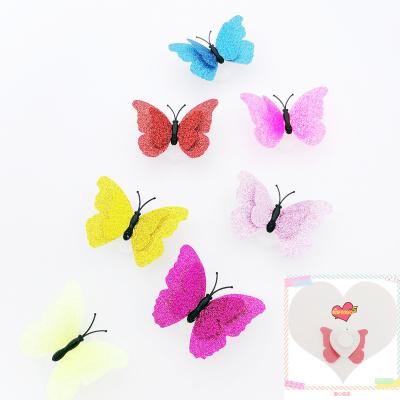 China Decorative Glitter Butterfly Wall Sticker Room Party Decoration Glowing Butterfly Lights Butterfly Light Wall Small Quantity Luminous Sticker for sale