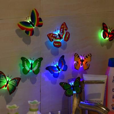 China Decorate Cheap Self-adhesive Creative High Quality Light Night Light Home Room Decoration Butterfly LED Indoor Atmosphere Indoor Lighting for sale