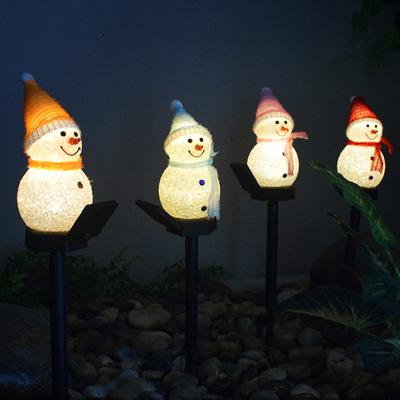 China Christamas Home Outdoor Ornament Christmas Lights Snowman LED Solar Lamp Spike Lighting for Outdoor Garden Lawn Path Landescape Lamp Spotlight Light for sale