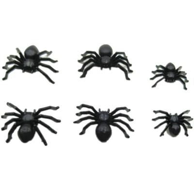 China Halloween Decorative Spiders Halloween Home Party Decoration Black Plastic Spider LED Small Fake Toys Halloween Joke Funny Prank Realistic Props for sale