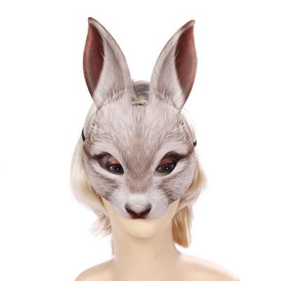 China Festival\Party Rabbit Halloween Masks Mascaras Animals Prop Mask Unisex Carnival Holiday Party Props Easter Cosplay Tools Realistic Mask for sale