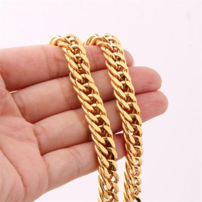 China Wholesale Hiphop Fashion Jewelry Gold Plated Custom Chain Stainless Steel Necklace for sale