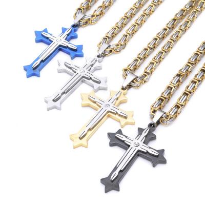 China Other valentines day gifts love memory projection reaction couple stainless steel cross necklace pendants for sale