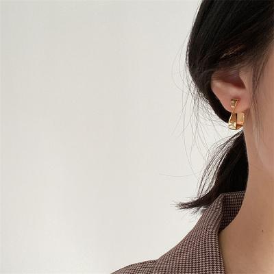 China High quality Korean hypoallergenic huggie earrings stainless steel bulky earrings for sale