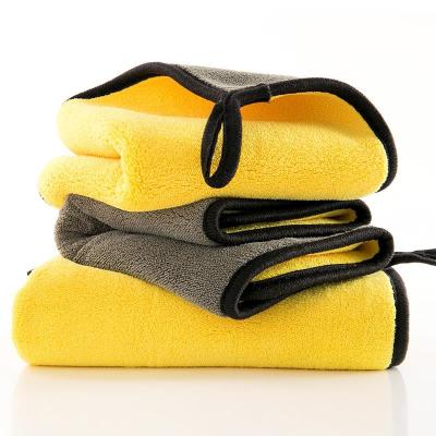 China Coral Fiber Super Absorbent Fleece Towel Microfiber Car Cleaning Cloth Lint Free Wash Towel for sale