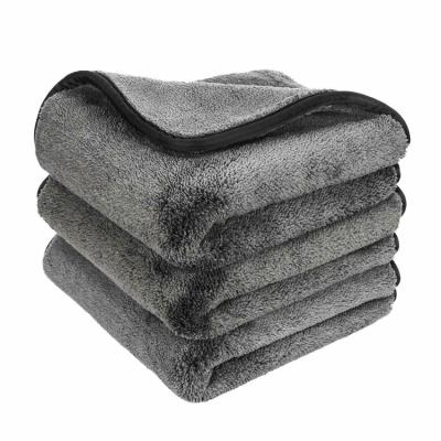 China 40x40 1200gsm Microfiber Viable Polisher Coral Fleece Cleaner Drying Car Wash Towels for sale