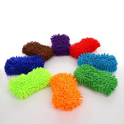 China High Quality Chenille Wash Car Microfiber Sponge Cleaning Scrubber For Auto Car for sale