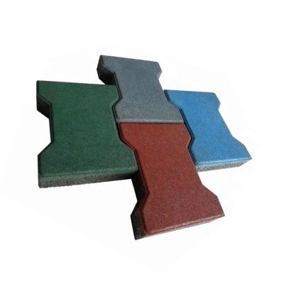 China Manufacturer Wholesale Anti-Vibration Shock Absorption Dog Bone Modern Rubber Brick Paver Outdoor Rubber Paver for sale