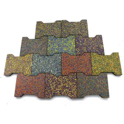 China Modern Shock Absorption Dog Bone Anti-Slip Rubber Tiles Paver Interlocking Rubber Mat for sale