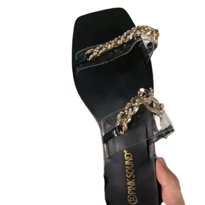 China Wholesale Lightweight Women's Diamond Band Flat Sandals for sale