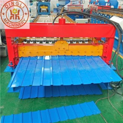 China Automatic Building Material Shops Trapezium Roof Deck Sheet Metal Roof Panel Roll Forming Machine for sale