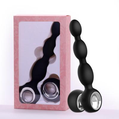 China Silicone Rechargeable Vibrator Remote Control Anal Beads Vibrator Sex Toys Butt Plug For Women Equip Anal Plug for sale