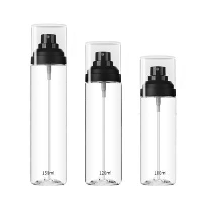 China envases cosméticos del plástico transparente de 100ml 120ml 150ml con el rociador fino de la niebla en venta