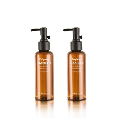 China Botellas cosméticas de ámbar redondo de Boston Envases de plástico de 150 ml para productos de aceite para el cabello en venta