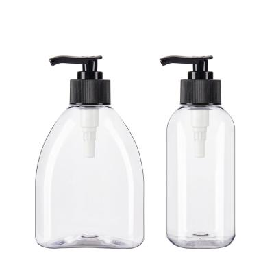 China 10 Ounce Clear Plastic Bottle With Pump For Sleek Design And Recyclable Material for sale