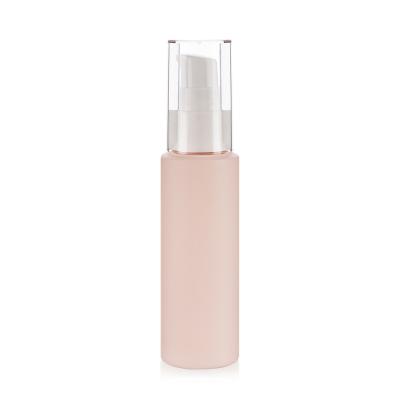 Chine 60 ml 2 oz Bouteille de lotion rose à toucher doux Finition mate avec capot transparent à vendre