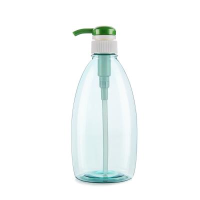 China 550ML 18.3OZ Turquoise Color Transparent Plastic Packaing Empty Bottle For Shampoo for sale