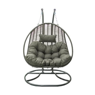 China Outdoor Professional Outdoor Backyard Rattan Production Set Hanging Swing Hanging Chair for sale