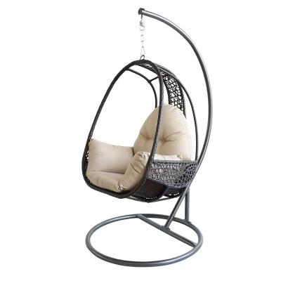 China Professional Outdoor Backyard Rattan Chair Production Outdoor Hanging Swing Hanging Chair for sale