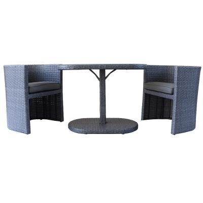 China High Quality Modern Outdoor Set Garden Furniture Weaving 3 Pcs Set Patio Outdoor Dining Set for sale