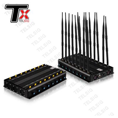 China Construtor do sinal do gigahertz Wifi do Desktop 2,4 do jammer da faixa do jammer 16 da G/M 2G 3G 4G 5G do telefone celular do protetor para a casa à venda