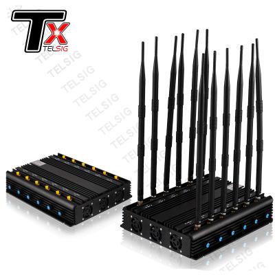 Китай Высококачественный 5G Jammer сигнала канала Jammer 12 для защищать UHF VHF сотового телефона 2345G WiFi GPS GSM продается