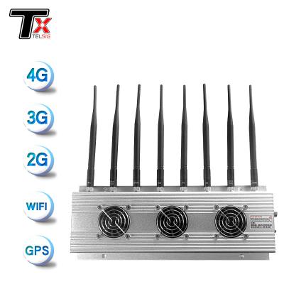 Китай 8 блокатор сигнала охлаждающих вентиляторов 2G 3G 4G 5G WiFi Jammer 3 сигнала канала продается