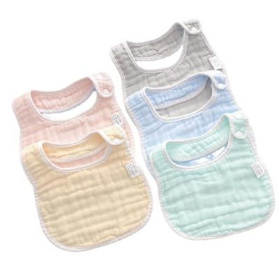 China 40S Cotton U Shape Washable Gauze Baby Feeding Consumption Solid Design Quick Dry Infant Baby Bib Boy Girl for sale