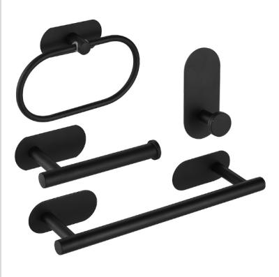 China Durable Towel Rack Stainless Steel Bathroom Storage Towel Rack Black Border Set for sale