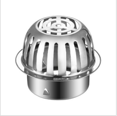 China Modern Stainless Steel Balcony Floor Drain Circular Blocking Straight Through Floor Drain Sewer Card Type Flat Floor Drain 304 Roofs for sale