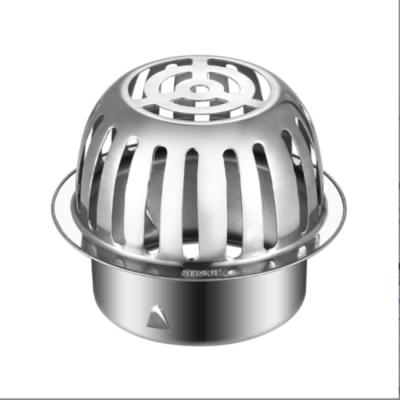 China Modern Stainless Steel Balcony Floor Drain Circular Blocking Straight Through Floor Drain Sewer Card Type Flat Floor Drain 304 Roofs for sale