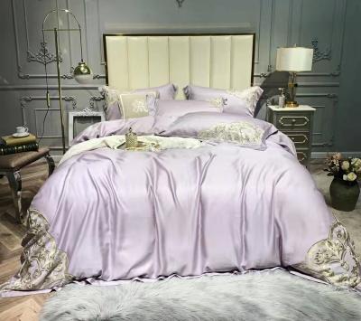 China Anti-static SROU 2022 spring and summer new products stylish and intellectual 100 series yarn four-piece bedding set for sale