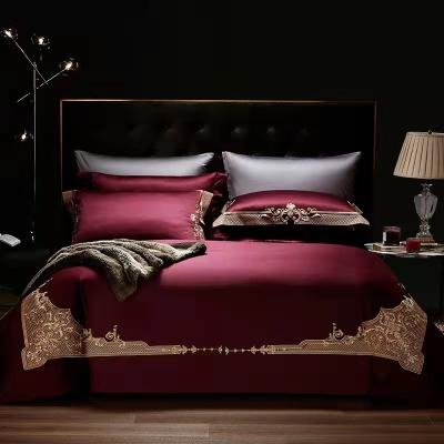 China SROU anti-static 2022 spring and summer new 100 count cotton high-end four-piece show bedding set for sale