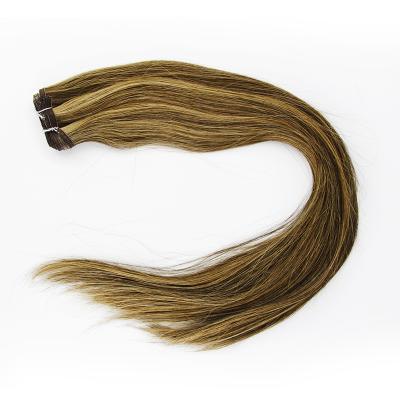 China Wholesale Natural Silky Straight Wave Bone Straight Hair Extensions Hand Tied Hair Weft Extension for sale