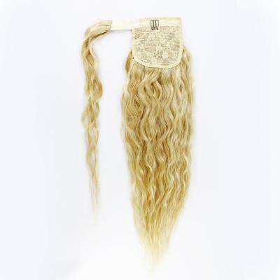 China Cheap Price 100% Human Hair Brazilian Blonde Curly Drawstring Ponytails Human Hair Ponytails for sale