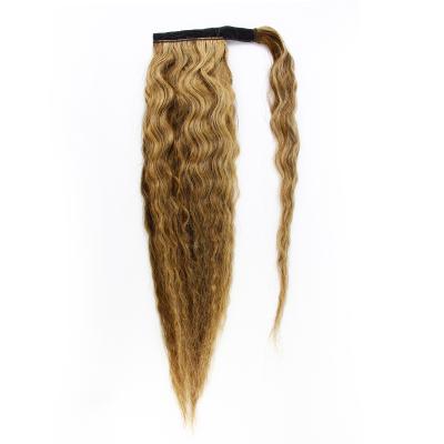 China 100% Hair Around Drawstring Curly Natural Hair Ponytail Hair Wavy Ponytail for sale