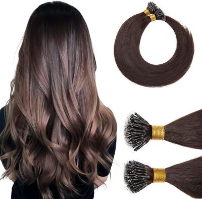 China Wholesale 12A Silky Straight Wave Remy Beads Nano Ring Hair Extensions Double Drawn Russian Hair Extension Nano Ring Tips for sale