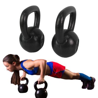 China Universal Custom Logo Gym Fitness Equipment Single Black Color Paint Coated Cast Iron Kettlebell for sale