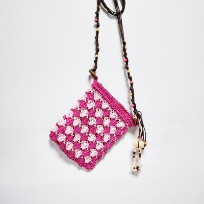 China Recycle Summer Beach Shoulder Bag Along With Small Bead In Stock for sale