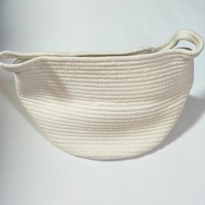 China Recycle In Stock Cotton Woven Handbag One Piece Knitted Basket for sale