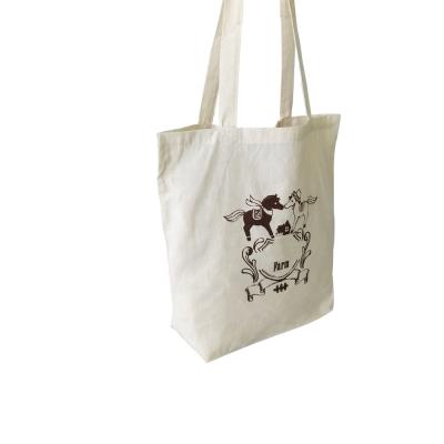 China Large Tote Bag Reusable Printed Eco Friendly Printed 100% Cotton Canvas Bags for sale