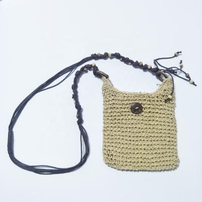 China Recycle Fashion Crochet Paper Straw Bag for sale