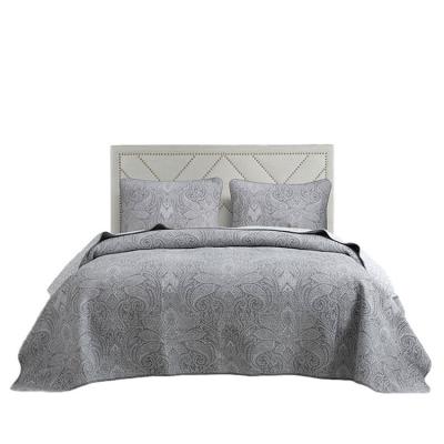 China Light Anti-static Adult Luxury Soft Lace Household Pure Cotton Gray Paisley Quilt Sets Comforter Set Bedspread for sale